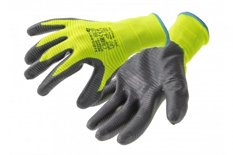 VECHTE Guantes Recubierto De Nitrilo Corrugado Verde Dgray 12 Pares