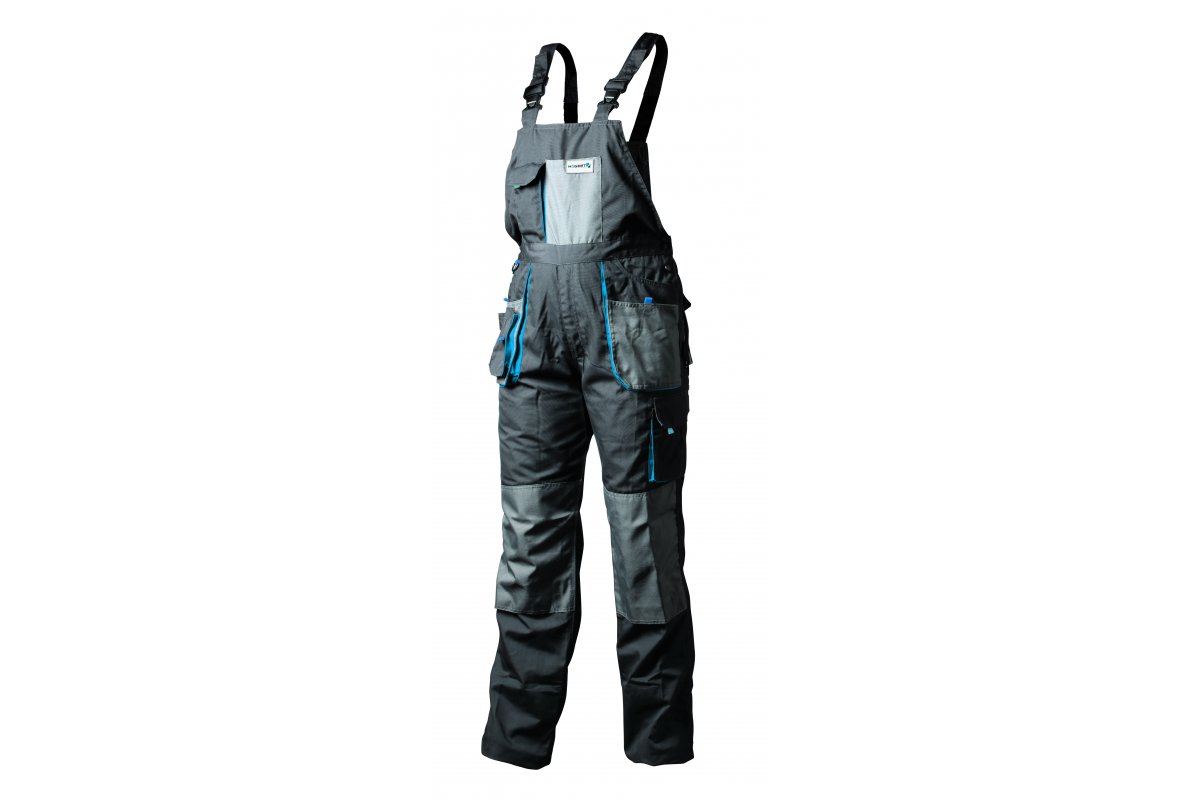 Pantalones de trabajo con tirantes 4XL, 10 bolsillos, inserciones  protectoras – Högert Technik