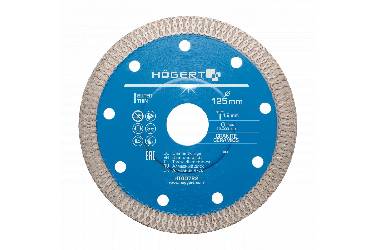 Disco de diamante 125 mm, para cerámica – Högert Technik
