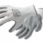 GLAN Guantes de protección recubiertos de nitrilo blanco/gris claro 8