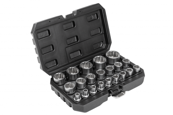 Juego de llaves de vaso 1/2", 21 uds.